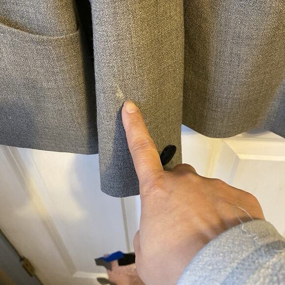 Jones New York Suit Women 4P Jacket Skirt Set Wool Mini USA Academia Career Grey - Picture 16 of 16